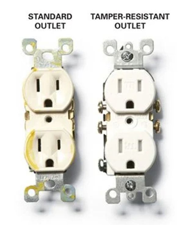 Tamper-resistant receptacles(opens in a new tab) are designed to reduce shock hazard