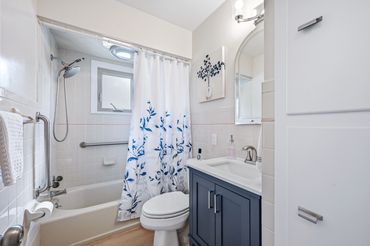 Newly remodeled full bath on main level.