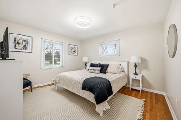 Master bedroom, corner room, two windows, bright and cheery!
