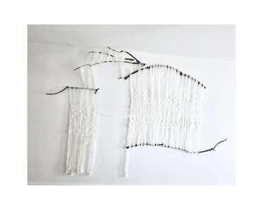 Loom Series #1: Bare, Branches & vintage linen