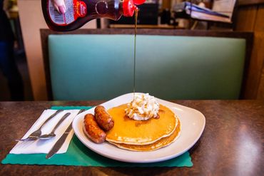 Pancakes with sausages