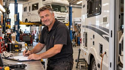 Kyle overseeing Toyota Camroad compliance and vehicle preparation for Toyota Camroad Australia, with