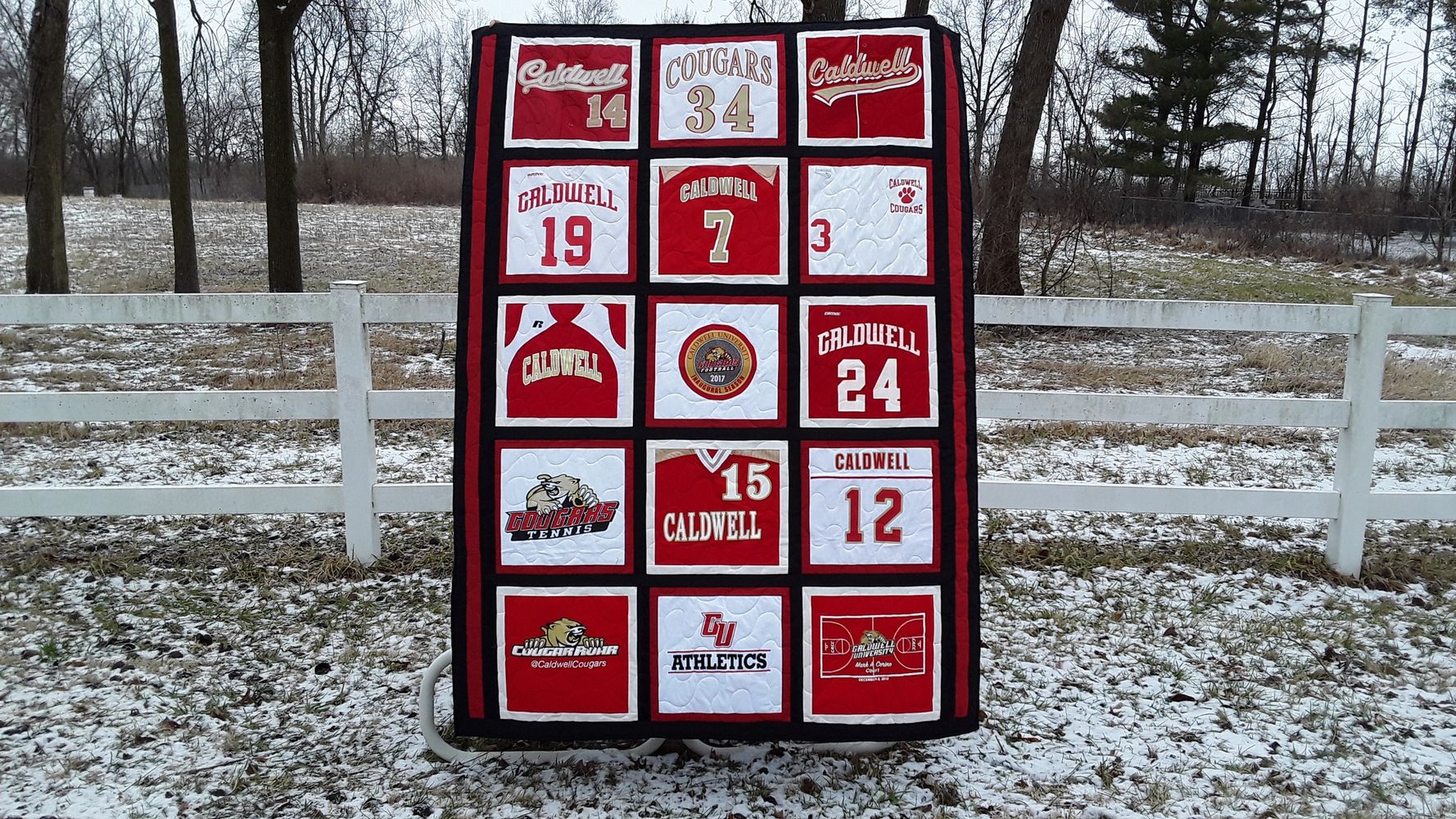 Caldwell University, University Athletic, Tshirt Quilt, Athletic Jersey, Memoriabilia, Memory Quilt 