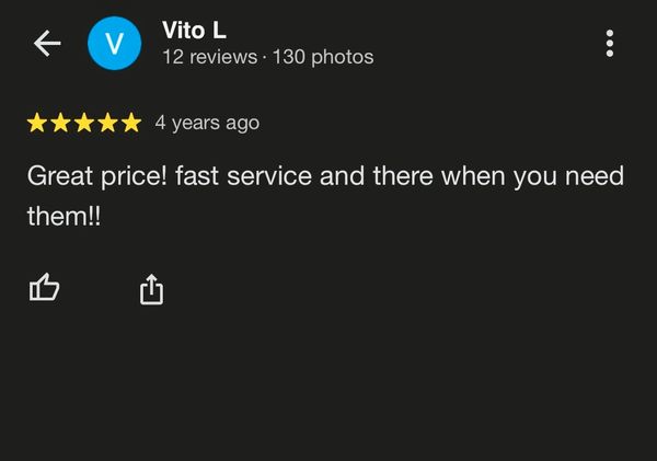 J. Haugh Cranes
New Jersey
five star Google review