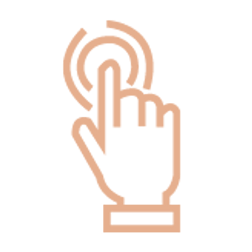icon of a hand touching a button