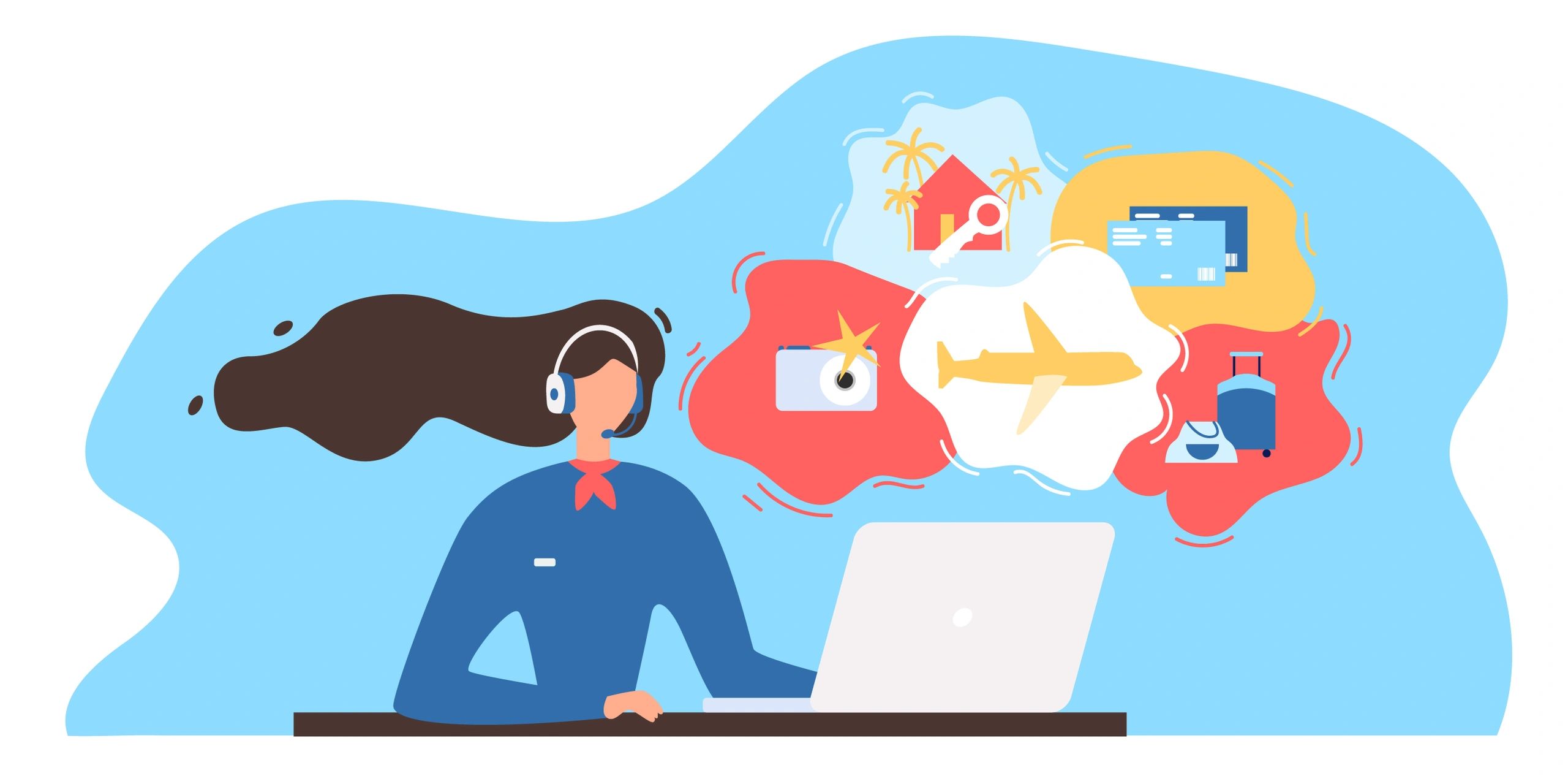 Travel Agent at desk
