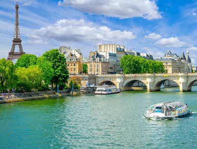 Eiffel Tower view from the Seine river