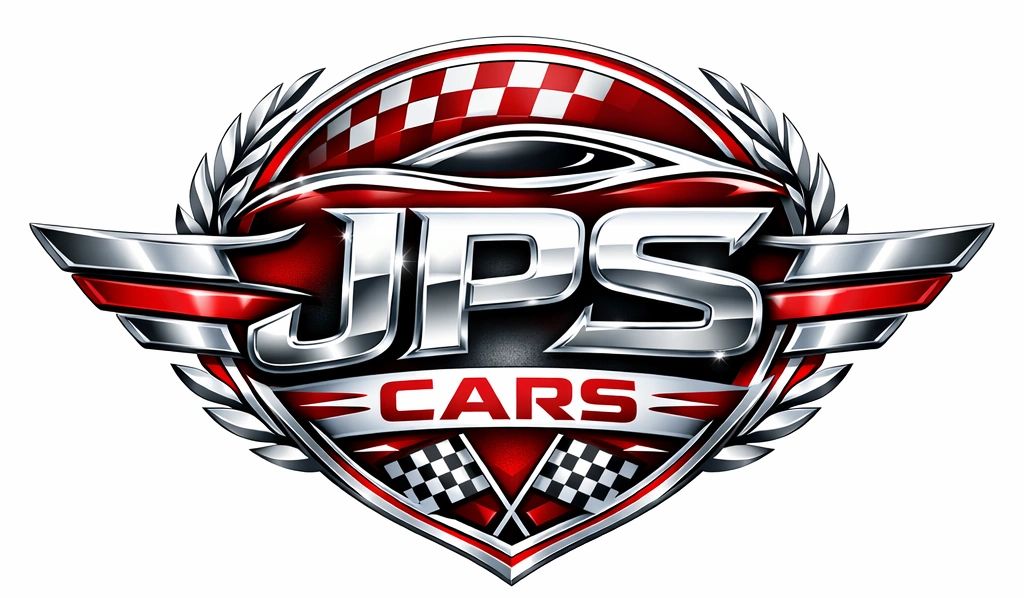 Logo of JPS Cars with a red and silver racing theme.