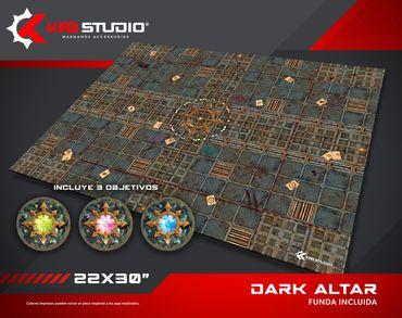 Compatible con Kill Team 3ra edición. Mapa tipo Volkus / Octarius. Zonas de despliegue marcadas