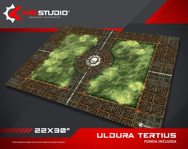 Compatible con Kill Team 3ra edición. Mapa tipo Bheta Décima. Zonas de despliegue marcadas en el dis