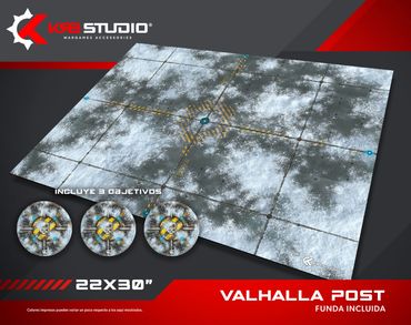 Compatible con Kill Team 3ra edición. Mapa tipo Volkus / Octarius. Zonas de despliegue marcadas