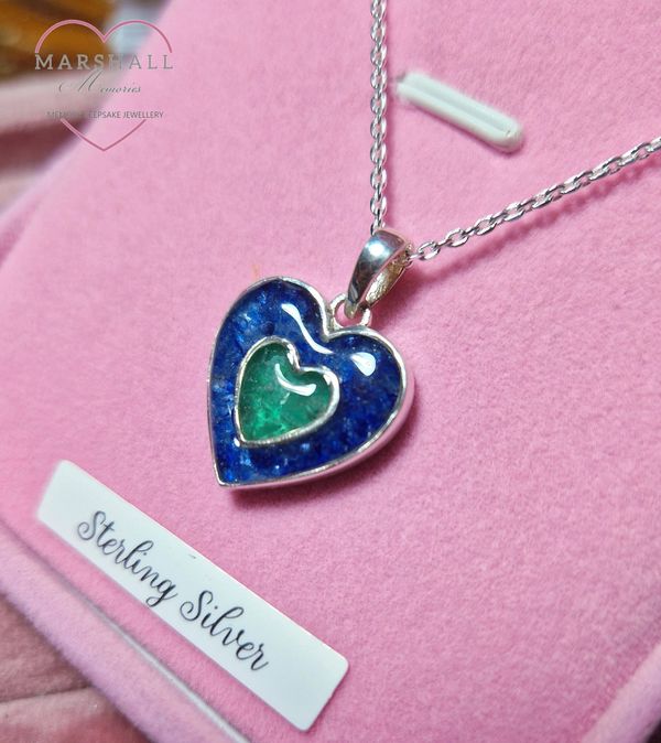 Sterling silver
Heart necklace 
Keepsake
Ashes jewellery 
Memorial Jewellery 
Jewelry 
Bespoke
