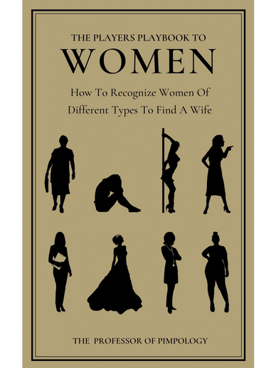 Book cover titled 'The Players Playbook to Women' with silhouettes of different women types.
