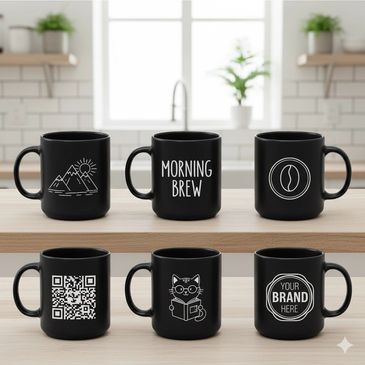 Black MUGS PRINTING IN DELHI - NOIDA - GURGAON