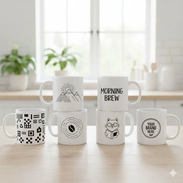 White MUGS PRINTING IN DELHI - NOIDA - GURGAON