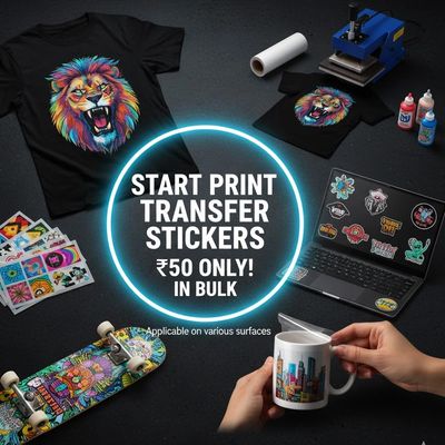 Custom Print Transfer Stickers from ₹50!  Delhi - Noida - Gurgaon