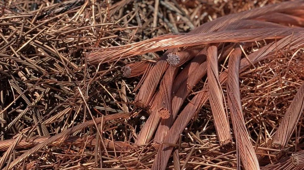 Pile of stripped copper wires.