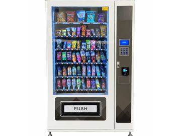 Distributeur automatique de snacks et boissons.