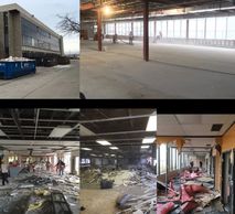 Commercial interior strip-out handled per city , state & federal codes .