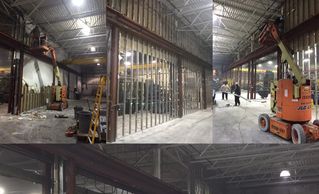 Industrial interior demolition project . Handled per city , state & federal codes .