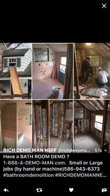 bathroom interior demo before during and after photos