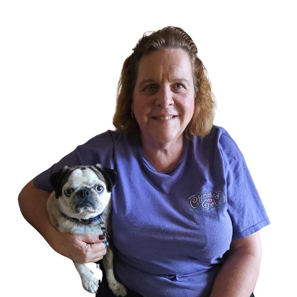 Picture of Panda in Pam’s arms