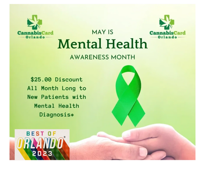 Mental health awareness month anxiety depression PTSD medical marijuana doctor weed doctor 420 CBD