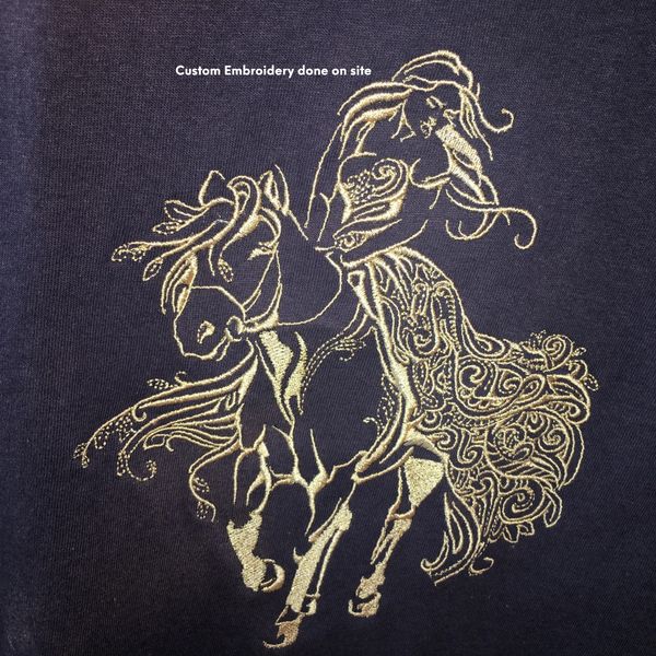 Custom Embroidery, Call in your order and pick up in store or have delivered. 530-762-2713.