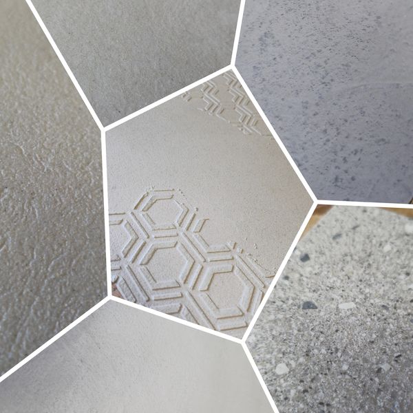 Collage of various concrete textures and patterns.