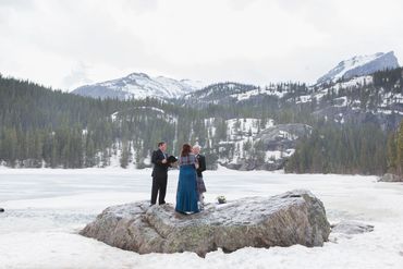 bear lake frozen winter wonderland lake wedding bear rocky mountain national park marry me in co
