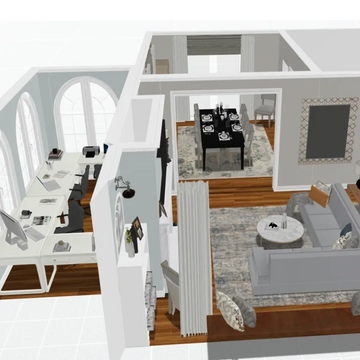 color envy design 3Dvirtual design of 3 rooms first floor virtual walkthrough space planning design