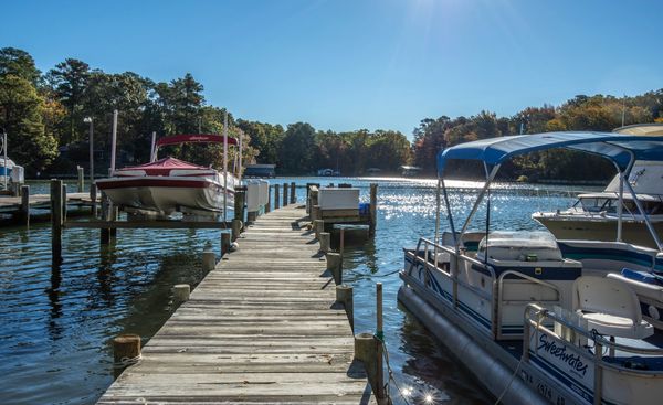 Pier with boat lift.