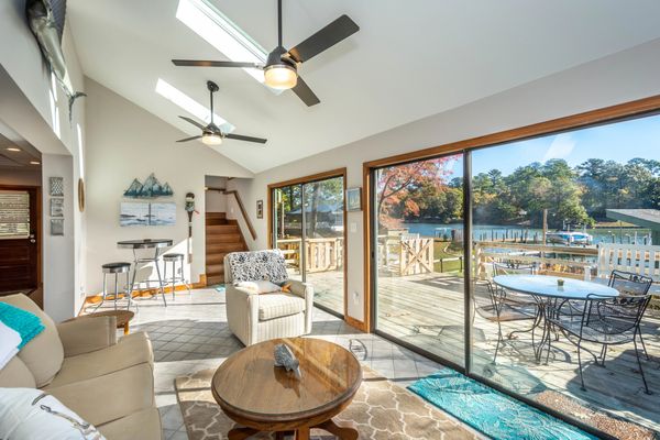 View of the water from den.