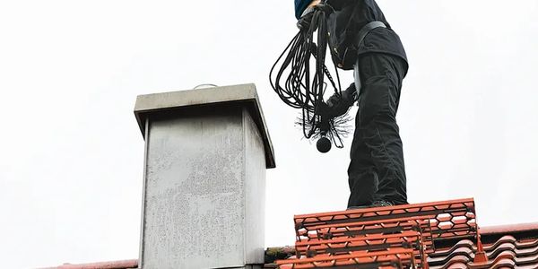 Flue Pros Chimney Technician Performing a Chimney Sweep in a Waynesboro, VA Home