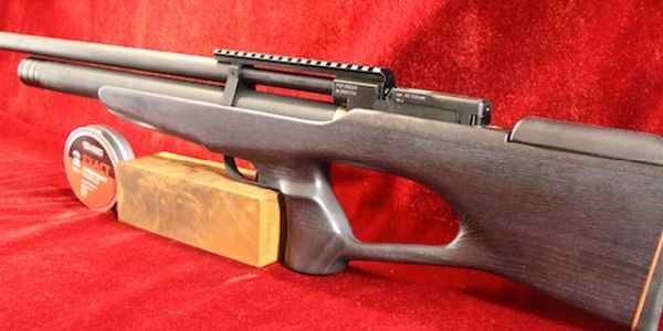 Zbroia Kozak Tactical gun. Red cloth facing to left