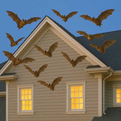 ai pic of bats flying outside