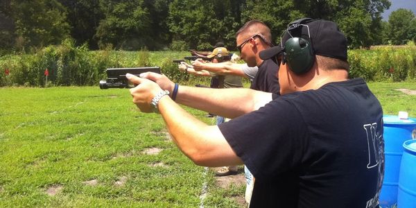 Armed security guard training on site at Sterling Services in Riegelwood, North Carolina
