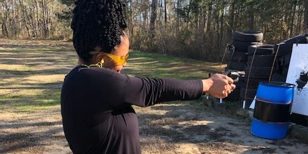 concealed carry weapons training at Sterling Services gun range in Riegelwood, North Carolina