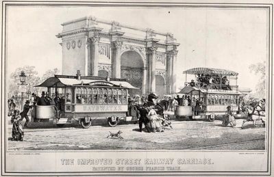 George Francis Train's horse tram at Marble Arch in 1861