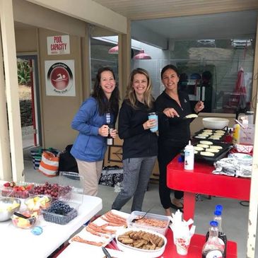 Three women host pancake breakfast