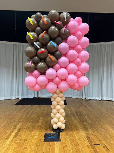 balloons, popsicle, custom balloon structure, sprinkles