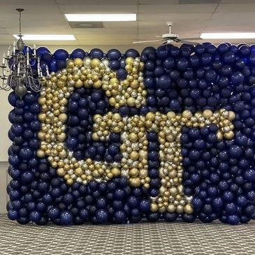 balloon decor, balloon wall, Georgia Tech, balloons, corporate events