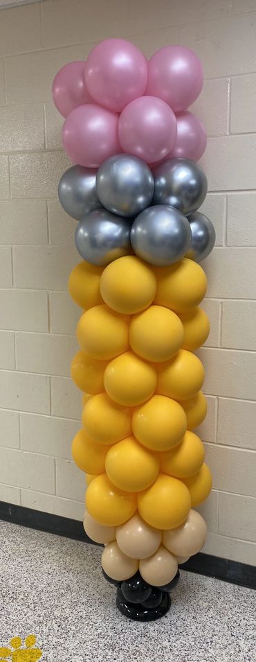 balloons, custom creations, pencil balloon structure, back to school balloons