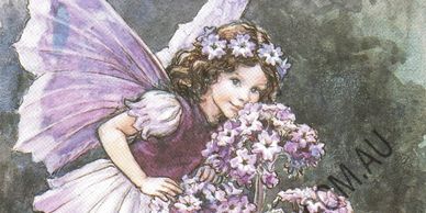 Heliotrope Fairy by Cicely Mary Barker from her Flower Fairies range.