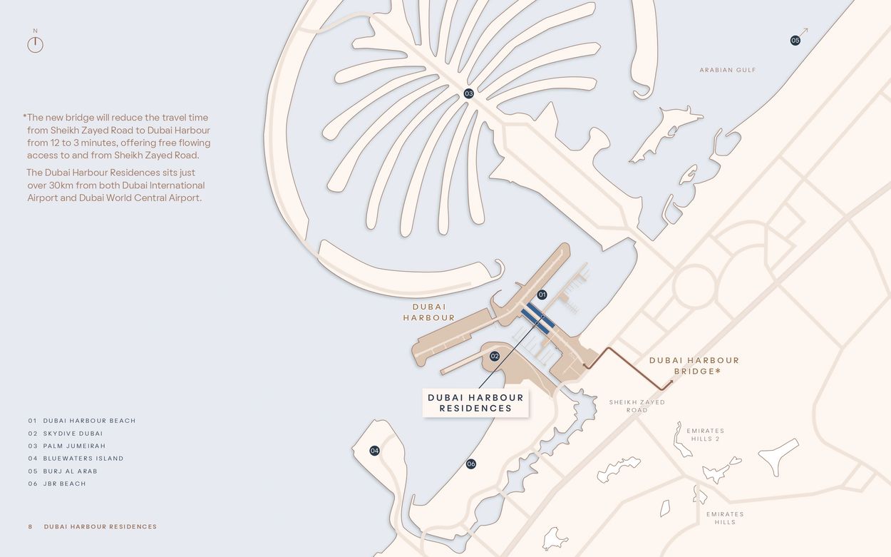 Dubai Harbour Residences Map