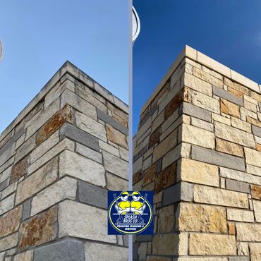 Commercial pressure washing in San Antonio, Texas. Soft washing the exteriors and pressure washing.