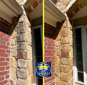 Treating stone and brock will erase black and green growth off the sides and make you home look new