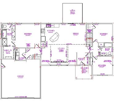 Floor plan of the blueprint the Branson.