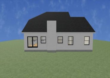 3d rendering of the back of the two story home The Gerald.