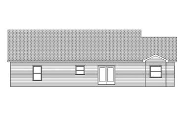 Blueprint drawings of the back of the house plan the Jackson.